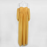Loose Draped High Split Boho Dress