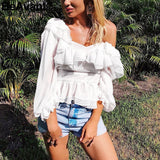 Summer peplum blouse shirt