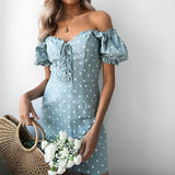 Girl Lace Up Beach Short Party Dress