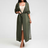 Chiffon Long Kimono Cardigan Women's Shirt Blouse
